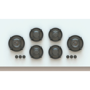 Pitt Foessa 6 Burner Natural Gas Cooktop Black Brass FOESSA6BTNG