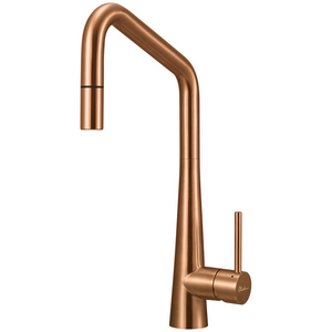 Oliveri Essente 316 Stainless Steel Square Goose Neck Pull Out Mixer - Copper