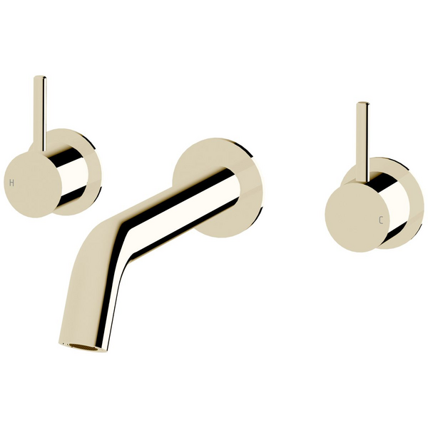 Sussex Taps Virgo Wall Basin or Bath Set 200mm LUXPVD Platinum Gold VGWBBS20001-62