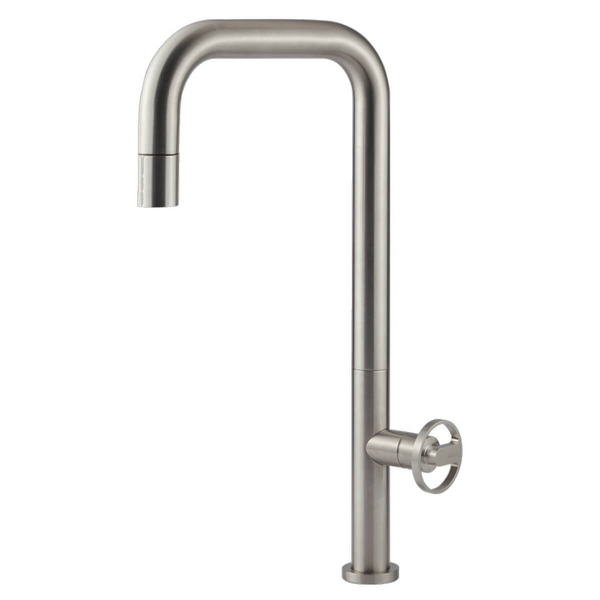 Armando Vicario Patio Lead-Free Pull Out Kitchen Mixer Tap - Stainless Steel 400727-LF