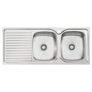 Oliveri Endeavour Double Bowl Topmount Sink with Left Hand Drainer