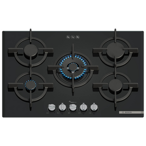 Bosch 75cm Series 6 Natural Gas Cooktop Tempered Glass Black