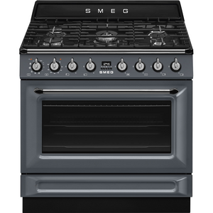 Smeg 90cm Victoria Dual Fuel Pyrolytic Freestanding Cooker - Slate Grey