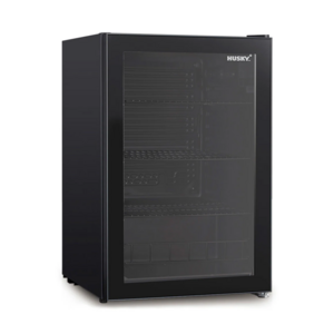 Husky 130L Glass Door Bar Fridge Black