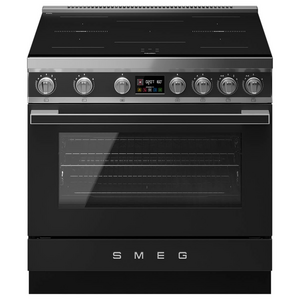 Smeg 90cm Portofino Induction Pyrolytic Freestanding Oven Anthracite