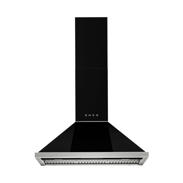 Smeg 90cm Portofino Decorative Wall Rangehood Black KCU94BL