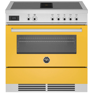 Bertazzoni 90cm Professional Airtec Yellow Induction Freestanding Oven with Integrated Downdraft PROCH94I1EGIT