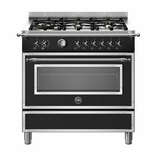 Bertazzoni 90cm Heritage Series Matte Black Dual Fuel Freestanding Oven