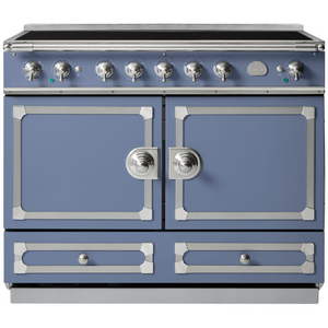 La Cornue Cornufe 110cm Induction Freestanding Oven Paris Blue with Brushed Nickel