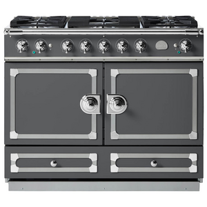 La Cornue Cornufe 110cm Dual Fuel Freestanding Oven Graphite with Polished Chrome