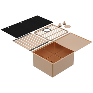 Abey Boutique Lugano Single Bowl Sink & Drainer Left - Artisan Copper