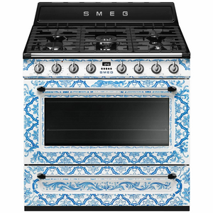 Smeg 90cm Victoria Freestanding Dual Fuel Oven/Stove Dolce & Gabbana Divina Cucina