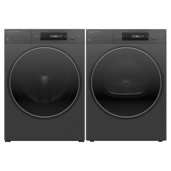 Fisher & Paykel Series 7 10kg Contemporary Front Load Washer & Heat Pump Dryer Laundry Package Graphite WH1060DG5DH1060DG5