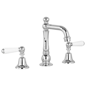 Astra Walker Olde English Basin Set with White Porcelain Lever and Swivel Spout - Chrome A5100V2PL00