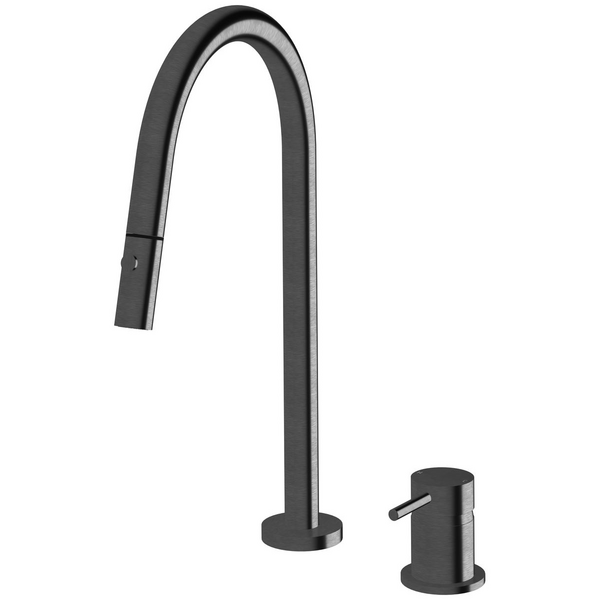 Sussex Taps Virgo Hob Set Pull Out Spray Tap LUXPVD Brushed Smoke Gunmetal VGHMSPOS01-54