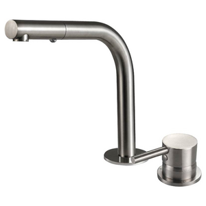 Rogerseller Tonic Hob Sink Mixer and Outlet with Pull Out Spray - Brushed Nickel