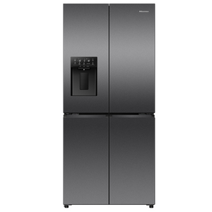 Hisense 483L French Door Fridge Black Steel with Non-Plumbed Ice and Water Dispenser