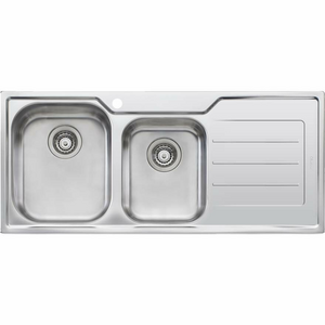 Oliveri Flinders 1 and 3/4 Bowl Topmount Sink with Right Hand Drainer