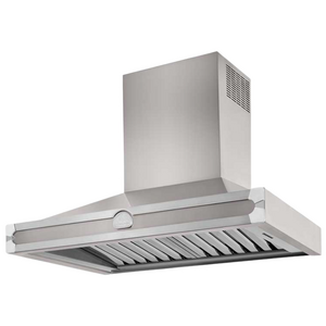 La Cornue Albertine 90cm Canopy Rangehood Brushed Stainless Steel with Brushed Nickel HS9IN21ET0