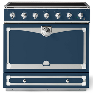 La Cornue Albertine 90cm Induction Freestanding Oven Winter Sky with Polished Chrome