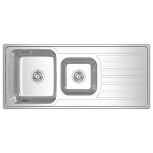 Abey EC 1 and 3/4 Bowl Topmount Sink with Right Hand Drainer