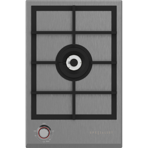 Spezialist 34cm Natural Gas Stainless Steel Plate Cooktop with Black Metal Finish