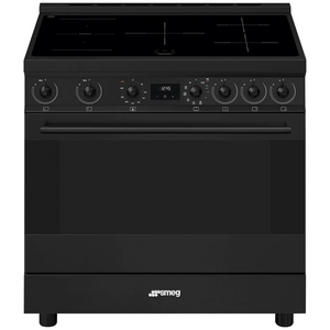Smeg 90cm Freestanding Induction Oven Black