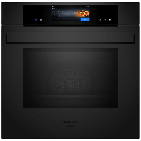 Siemens iQ700 60cm Pyrolytic Oven with pulseSteam and Microwave Matte Black HN978GQM1