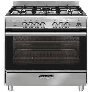 Glem Gas GlemGas 90cm Stainless Steel Natural Gas Freestanding Oven with Electric Grill