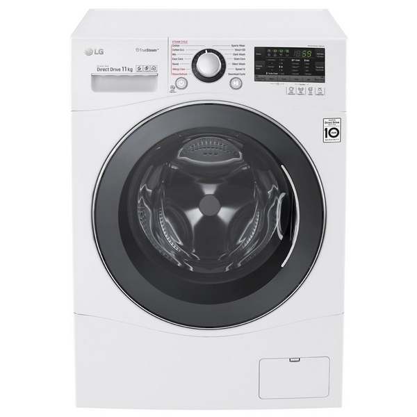 LG 11kg Front Load Washing Machine with TrueSteam WD1411SBW Winning Appliances