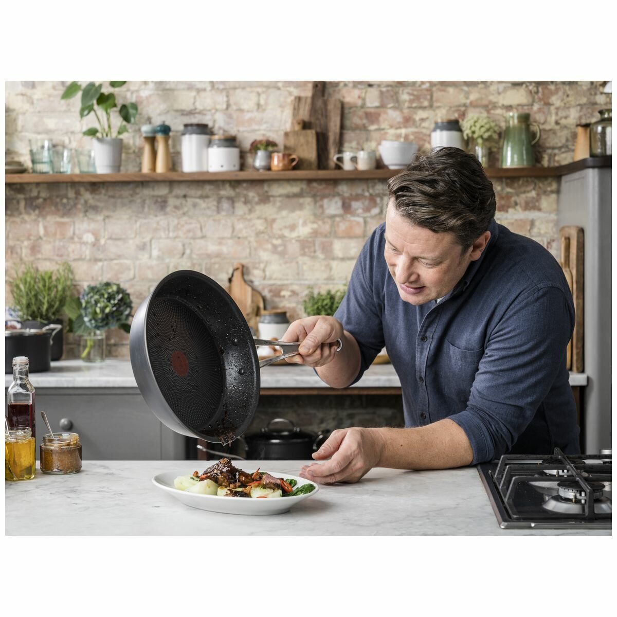 T-fal Jamie Oliver Cookware Non-Stick Fry Pan Bundle 3-Piece Set