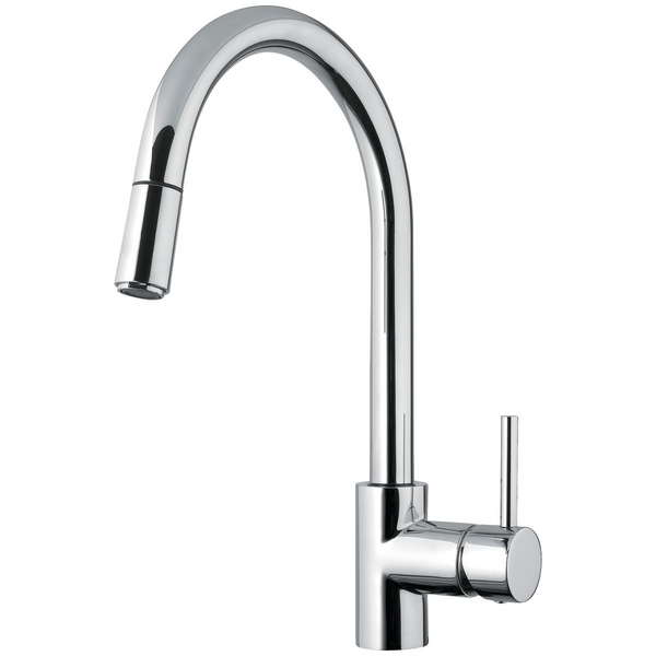 Armando Vicario Gooseneck Side Lever Pull Out Kitchen Mixer Tap Chrome SK5-AV-LF