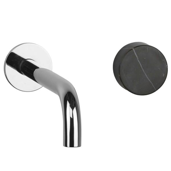 Astra Walker Assemble Wall Basin Mixer - Chrome & Nero Marquina Marble A810648V400