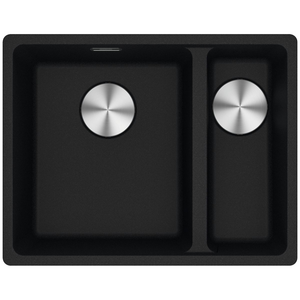 Franke Maris 340/150mm 1 and 1/2 Bowl Right Flushmount Sink with Extension Drainer Onyx