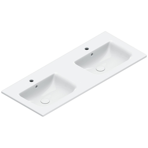 Catalano Italy 1250x500 Double Bowl Basin With Taphole Gloss White 0721272001