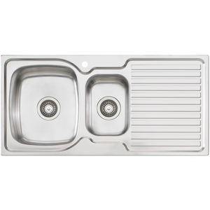 Oliveri Endeavour 1 and 1/2 Bowl Topmount Sink with Right Hand Drainer