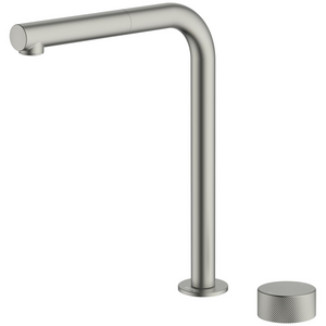 Abey Poco Square Pull Out Kitchen Mixer Tap Brushed Nickel