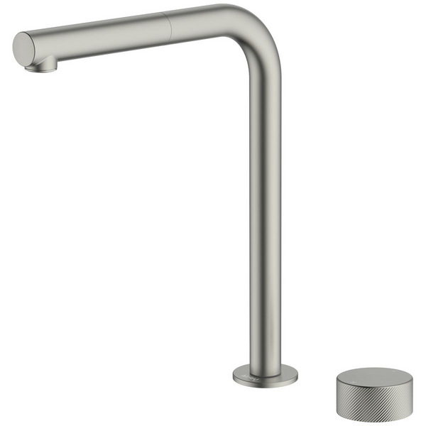 Abey Poco Square Pull Out Kitchen Mixer Tap Brushed Nickel 8K1-BN-LF