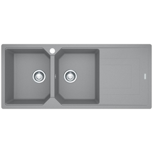 Franke Urban Double Bowl Topmount/Flush Mount Sink with Right Hand Drainer - Grey