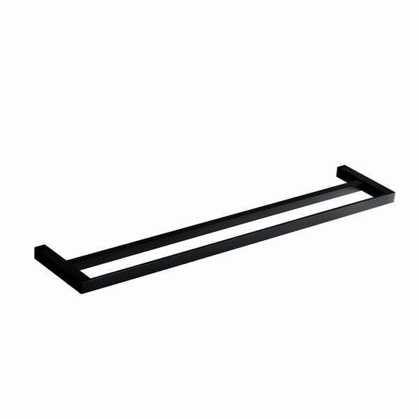Rogerseller Matt Black Strap by Double Towel Rail 620mm - 3403000111