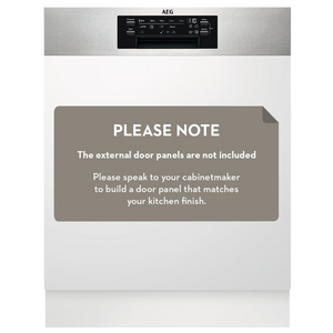 AEG 60cm Semi Integrated Dishwasher - Stainless Steel FEE74600PM