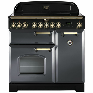 Falcon 90cm Classic Deluxe Freestanding Induction Oven/Stove Slate and Brass