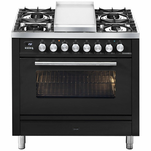 ILVE Professional Plus Series 90cm 6 Burner & Teppanyaki Freestanding Electric Oven with Milano Knobs