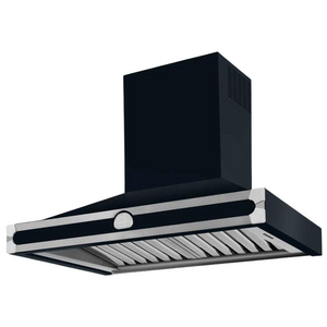 La Cornue Albertine 90cm Canopy Rangehood Dark Navy Blue with Brushed Nickel