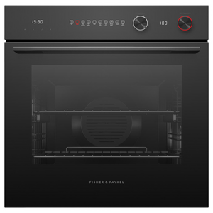 Fisher & Paykel 60cm Series 7 Contemporary Pyrolytic Oven Black Glass 9 Function OB60SACPGB5