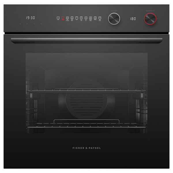 Fisher & Paykel 60cm Series 7 Contemporary Pyrolytic Oven Black Glass 9 Function OB60SACPGB5