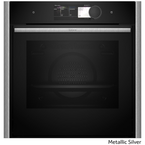 NEFF 60cm Pyrolytic Slide & Hide Oven with Added Steam Metallic Silver