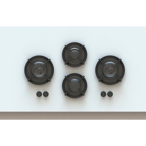 Pitt Dempo 4 Burner Natural Gas Cooktop Black Brass DEMPO4BTNG