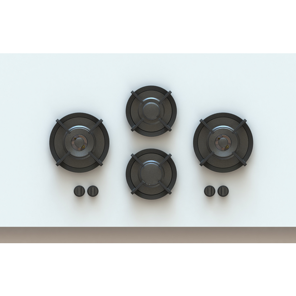 Pitt Dempo 4 Burner Natural Gas Cooktop Black Brass DEMPO4BTNG