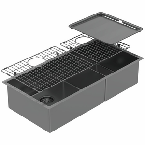 Abey Piazza 1 and 3/4 Square Bowl Sink Black Pearl